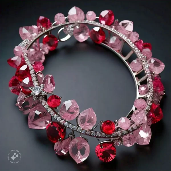 Pulsera de cristal cortado strawberry